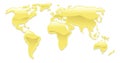 Liquid gold world map Royalty Free Stock Photo