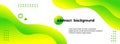 Liquid green abstract background. Vector fluid banner template for social media, web sites. Wavy gradient shapes