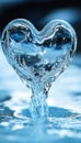 Liquid Heart. A Water Splash Forms a Perfect Heart Shape, Dynamic Motion, Blue Background Royalty Free Stock Photo