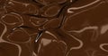 Liquid hot chocolate background. Melted dark chocolate texture 3D rendering . Glamour silk backdrop animation