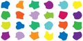 Blob shape set. Simple fluid circle shape, trendy wrap circle, blob shape element collection. Liquid irregular blob shapes Royalty Free Stock Photo