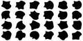Blob shape set. Simple fluid circle shape, trendy wrap circle, blob shape element collection. Liquid irregular blob shapes Royalty Free Stock Photo
