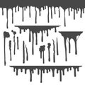 Liquid leaks and drops.Set of vector illustrations.