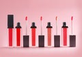 Liquid lipsticks with applicators Royalty Free Stock Photo