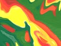 Liquid Liquified Effect Abstract Background In Rastafarian Color