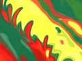 Liquid Liquified Effect Abstract Background In Rastafarian Color