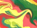 Liquid Liquified Effect Abstract Background In Rastafarian Color