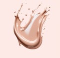 Liquid makeup with splash of milk and foundation. Generative AI Royalty Free Stock Photo
