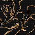 Liquid marble black and gold marble background. Gold lines, marble golden veins