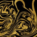 Liquid marble black and gold marble background. Gold lines, marble golden veins