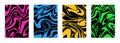 Liquid marble distorted colorful abstract psychedelic backgrounds, covers. Vector creative psychedelic groovy patterns
