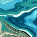 Liquid marble texture background blue ocean sea azure waves natural design