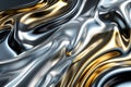 Liquid Metal Abstract Swirls, Gold and Silver Flowing Textures in a Dynamic, Visually Stunning, and Captivating Dis