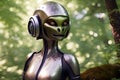 Liquid metal alien human animal hybrid illustration generative ai