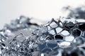A liquid metal 3D background where hexagonal panels seamlessly morph and reshape into different Royalty Free Stock Photo