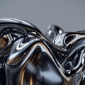 Liquid Metal 3d Shapes, Longing, Balance, Fluctuation Concept, Color Flowing Shapes