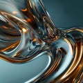 Liquid Metal 3d Shapes, Longing, Balance, Fluctuation Concept, Color Flowing Shapes