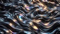 Liquid metal textures with iridescent highlights flowing in smooth waves Royalty Free Stock Photo