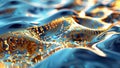 Liquid Gold: Abstract Tiger Swimming Scene, generative ai