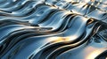 Liquid metal waves undulate with a polished, reflective sheen