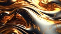 Liquid metallic flow creating abstract shapes and forms. AI generated