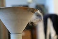 Liquid nitrogen funnel Royalty Free Stock Photo