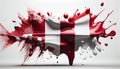 Liquid Paint Colors of Denmark Country Flag Dripping and Explosion on White Backdrop Generative AI