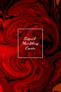 Dark Blood Liquid Marbling Abstract Background.