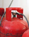 liquid petroleum gas (LPG) cylinders stored in a chamber