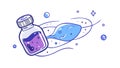 Liquid Potion Bottle, Abstract Chemistry, vector design Generative AI Royalty Free Stock Photo