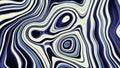 Liquid psychedelic pattern of curved lines. Motion. Moving liquid pattern with curved lines. Spots and curved lines move