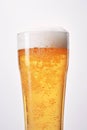 Beverage background drink alcohol cold beer yellow bubbles foam glass fresh liquid Royalty Free Stock Photo