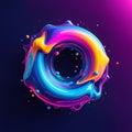 Liquid rainbow space illustration holographic 3D abstract shapes wallpaper Royalty Free Stock Photo
