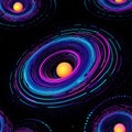 Liquid rainbow space illustration holographic 3D abstract shapes wallpaper Royalty Free Stock Photo