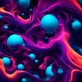 Liquid rainbow space illustration holographic 3D abstract shapes wallpaper Royalty Free Stock Photo