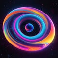 Liquid rainbow space illustration holographic 3D abstract shapes wallpaper Royalty Free Stock Photo
