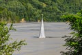 Church burried in residues from a gold mine - pollution - liquid residues discharged into a lake in Romania, Geamana