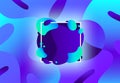 Liquid shape frame. Fluid colorful blue and cyan shapes modern abstract vector background