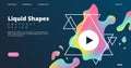 Liquid shapes web page. Colored dynamic style landing page. Vector screensaver for video, conference, streaming