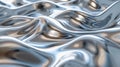 Liquid silver with smooth, flowing waves. Shiny metallic texture. Abstract background. Ai Generated Royalty Free Stock Photo