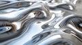 Liquid silver with smooth, flowing waves. Shiny metallic texture. Abstract background. Ai Generated Royalty Free Stock Photo