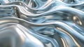 Liquid silver with smooth, flowing waves. Shiny metallic texture. Abstract background. Ai Generated Royalty Free Stock Photo