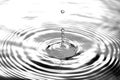 Liquid silver ,water drops waves and ripples. Royalty Free Stock Photo