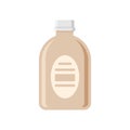 Liquid soap in beige plastic container with lid vector flat hygienic cosmetic chemical product
