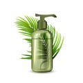 Liquid Soap Bottle With Pump And Branch Vector Royalty Free Stock Photo