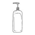 Liquid soap bottle. Vector illustration dishwashing liquid. Pump bottle. Soap dispenser mockup, cosmetic lotion bottle blank. Plas Royalty Free Stock Photo