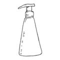 Liquid soap bottle. Vector illustration dishwashing liquid. Pump bottle. Soap dispenser mockup, cosmetic lotion bottle blank. Royalty Free Stock Photo