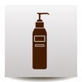 Liquid soap icon on a realistic paper background with sha Royalty Free Stock Photo