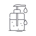 Liquid soap icon, linear isolated illustration, thin line vector, web design sign, outline concept symbol with editable Royalty Free Stock Photo