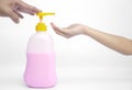 Liquid soap pump dispenser . Royalty Free Stock Photo